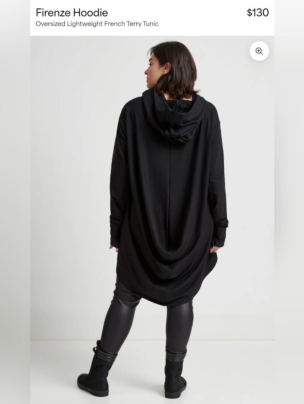 Marcella Firenze Black 🖤 Oversized Hoodie Tunic XL - Picture 6 of 9